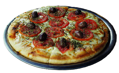 Pizza napolitana con tomate fresco y albahaca
