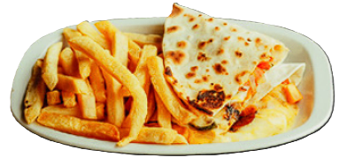 Quesadillas de vegetales grillados con cheddar