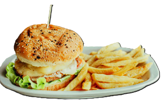 Hamburguesa vegetariana con lechuga y muzzarella