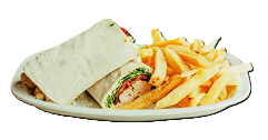 Wrap de pollo grillado con rúcula y parmesano