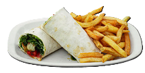 Wrap de vegetales asados con queso fundido